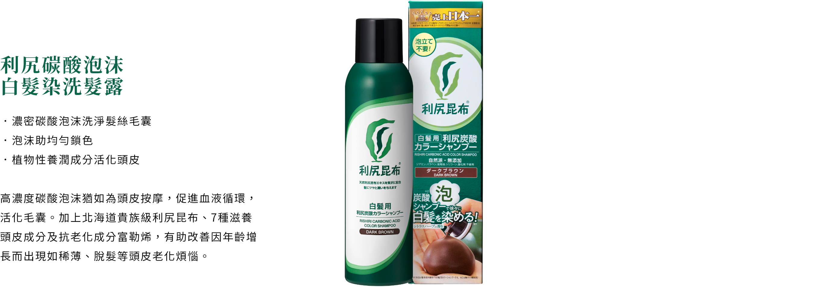 白髮染色洗髮露 - 產品系列 - 飄然利尻昆布