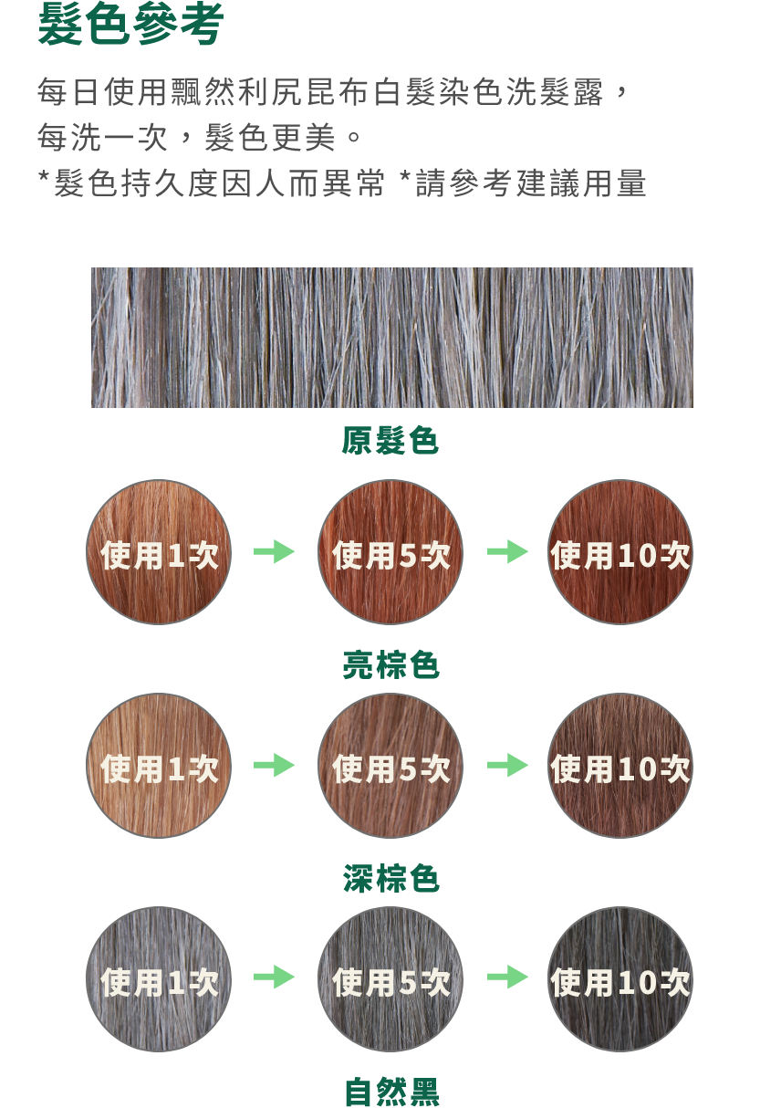 白髮染色洗髮露 - 產品系列 - 飄然利尻昆布